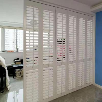 China Anti-bacteria / Waterproof 89mm Best Prices Custom Fauxwood Vinyl Window Plantation Shutters for sale