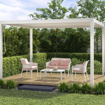 China Outdoor Metal Gazebo Decoration Patio Roof Louvre Waterproof Pergola For Sale for sale