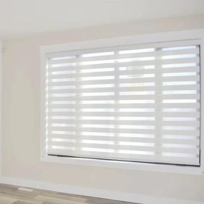 China Automatic indoor 100%blackout sunlight blocking motorized zebra electric remote control blinds for sale