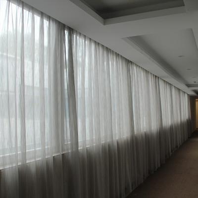 China Blackout Manual White Transparent Polyester Color High Quality Hotel 100% Sheer Curtain for sale