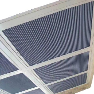 China Sunlight Blocking / Roof Pavilion Customized Fire Retardant Polyester Honeycomb Sloped Indoor Shades for sale