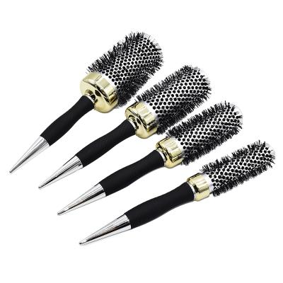 China Salon China Manufacturer Barber Shop Hair Styling Curling Machines High Temperature Resistant Round Barrel Comb Anti-Static Hair Brush for sale