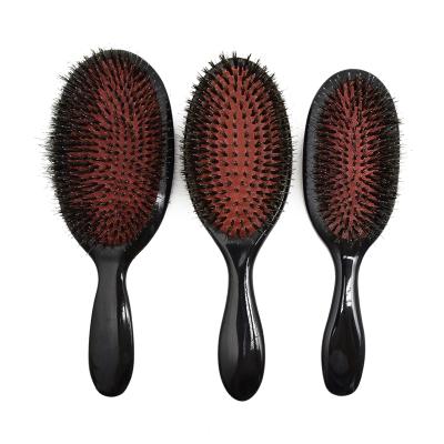 China Professional High Quality Home Boar Bristle Blending Brush Black Hair Cushion Detangling Soft Hair Brush Barber Tools for sale