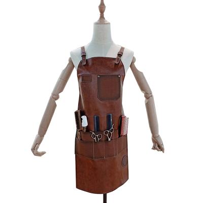 China Fine Quality Hair Cutting Apron Professinal Waterproof Leather Sleeveless Apron Sleeveless Apron Hair Cutting Apron for sale