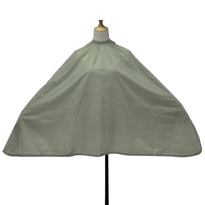 China New Durable Barber Salon Green Waterproof Hair Cape With Button For Cutting Polyester Pongee Optional for sale