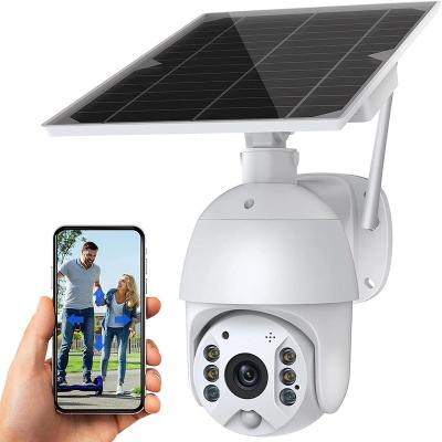 China Outdoor NIGHT VISION Solar Home Security Camera, PTZ 355 CC102 View 1080P WiFi Wireless Rechargeable 19200mAh Battery IP Surveillance System for sale