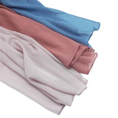 China New Arrival Fashion Plain Lurex Shimmer Crepe Long Chiffon Hijab Wrinkled Scarf Crinkle Muslim Headscarf Shawl Wraps for sale