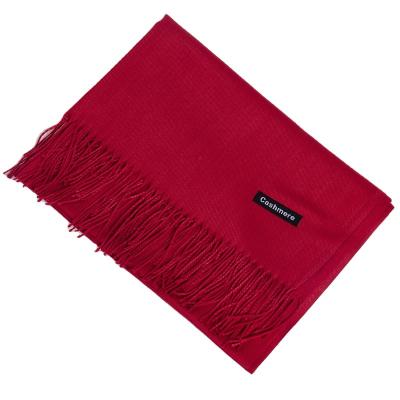 China 2022 New Autumn Winter Solid Color Soft Cashmere Warm Cashmere Scarf Non-Swept Fringed Tassel Shawl Scarves for sale