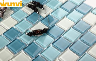 China Corrosion Resistant White And Blue Bathroom Mosaic Tiles With Unique Design for sale