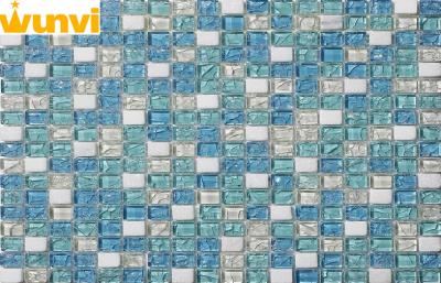 China Home Decorative Ceramic Iridescent Glass Mosaic Tile , Broken Glass Mosaic Tile for sale