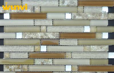 China Proffesional Ocean Sea Shell Resin Strip Mosaic Tile For Interior Deco for sale