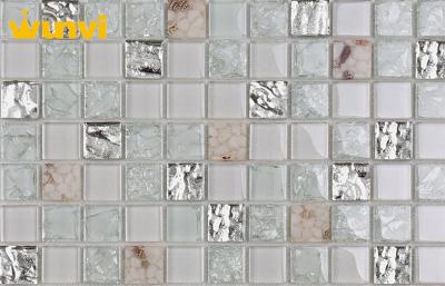 China Interior Wall Decorative Cracked Glass Mosaic Tile For Bathroom Wall for sale