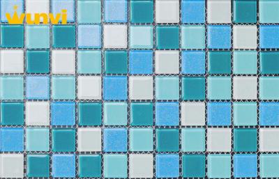 China Square Glitter Hotels / Bars Crystal Glass Mosaic Tiles With Cleaning Easliy for sale