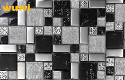 China OEM Graceful Black And White Mosaic Bathroom Floor Tiles 8mm Thickness for sale