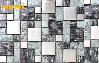 China White And Black Chip China Mosaic Glass Wall Tiles With Low Water Absorption for sale