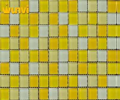 China Outdoor Yellow And White Swimming Pool Mosaic Tiles / Mosaic Decorative Tiles for sale