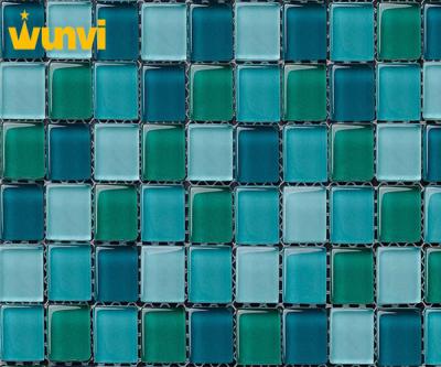 China Alkali - Resistant Swimming Pool Glass Modern Mosaic Tile 23 × 23mm Chip Size for sale