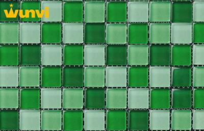 China Antifreeze Interior Building Wall Green Mosaic Tile With Mixed Chips for sale