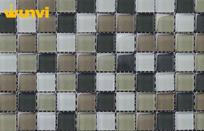 China Non - toxic Swimming Pool Mosaic Tiles , White and Grey Glass Mosaic Pool Tile for sale