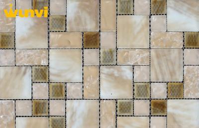 China Eco - Friendly Mix Color Glossy Bathroom Mosaic Tiles For Floor Decoration for sale