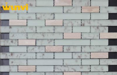 China Proffesional romantic Strip Glass Ceramic Mosaic Tiles With Dustproof for sale