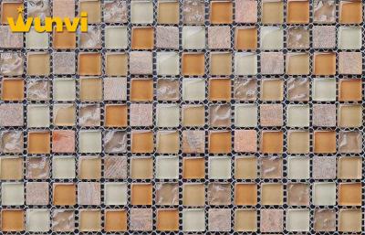 China Scratch Resistant Glass Ceramic Mosaic Tiles , Ice Broken Glass Mosaic Tile for sale