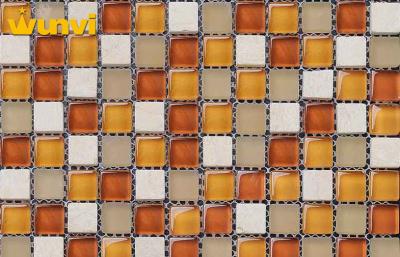 China Low Water Absortion Modern Ceramic Glass And Marble Mosaic Tile For Deco for sale