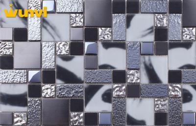 China OEM Pressure Resistant Dark Grey Kitchen Tiles With Glass / Stainless Steel for sale