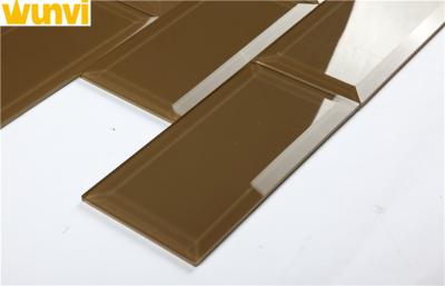 China Low Water Absorption Brown Bathroom Decorative Glass Brick Wall Tiles for sale