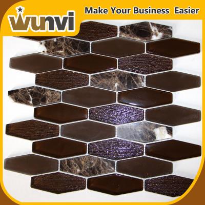 China Building Glass And Stone Mosaic Tile , natural stone mosaic tile backsplash for sale