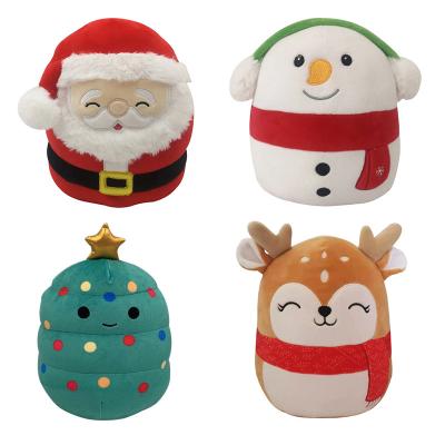 China Creative Cute Soft Cuddly Christmas Stuffed Toys Christmas Plush Pillow Hotsale Snowman Plush Pillow Santa Snowman Deer Plush Pillow for sale