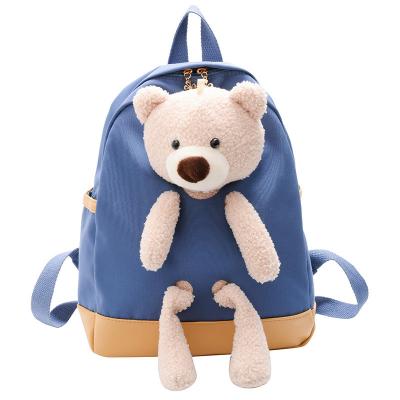 China Plush children backpack new cartoon bear doll backpack kindergarten student kindergarten baby stuffed schoolbag little girl plush children backpack for sale