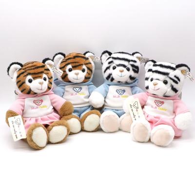 China Plush Toys High Quality New Design Style Dress Lovers Couple Tiger Toy Children's Plush Doll Exclusive Online Red Doll for sale