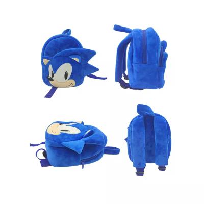 China Kids Adults Gift Blue Sonic Plush Backpacks Cartoon Anime Figure Cute Kids Backpack School Bags Super Sonic Schoolbag Hedgehog Sonic Stuffed Bag for sale