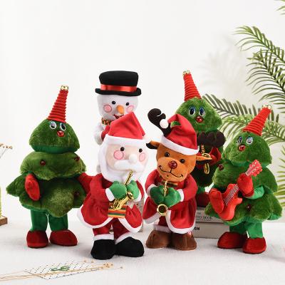 China Electric plush toys squishymallow promotion plush toys Christmas dolls dance singing to Santa Claus gifts foreign trade toys for sale