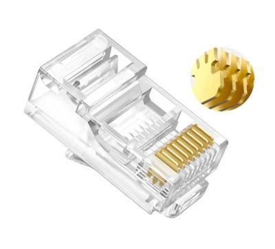 China Automotive High Quality Crystal Head Master Crystal Head Monitor Networking Connector 8p8c Transparent Plug Wire Connector rj45 cat6 connection for sale