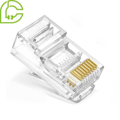 China 8P8C Cat5 Gold Unshielded Plug Network Connector Wire Plug Connector 8p8c Modular Ethernet rj45 cat6 Male Internal Automotive Type 8 Pin for sale