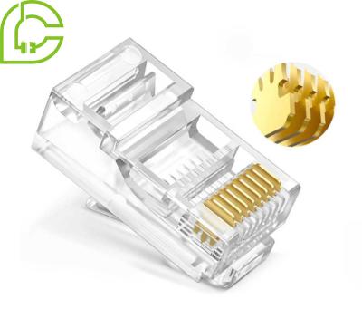 China 8P8C Cat5e automotive type ethernet head rj45 cat6 connector 8p8c socket crystal pass through unshielded connector adapter connector for sale