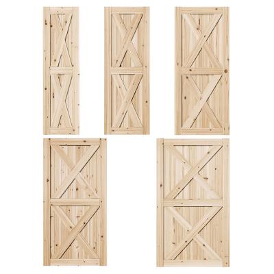 China Decoration factory wholesale barn doors unfinished arrow sliding door interior pine wood door kit for sale