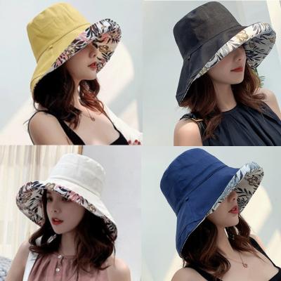 China Female Bucket Hats and Character Hats Shapes Big Summer Brim Sun to New 2021 Female Beach Duo Face Fisherman with Women's VisorStraw for sale