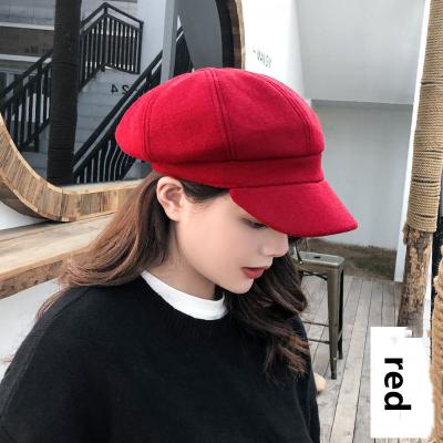 China Autumn winter casualFormal hats and hats character newsboy solid simple octagonal ladies hats for sale