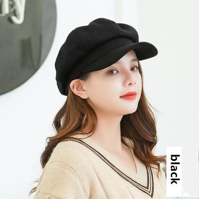 China Autumn winter casualFormal hats and hats character newsboy solid simple octagonal ladies hats for sale