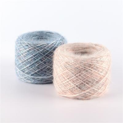 China 4.8s/1 Blend Yarn Rainbow Gradient Color Changing Transition Soft Wool-Acrylic Macrame Yarn On Cone For Hand Knitting Weave for sale