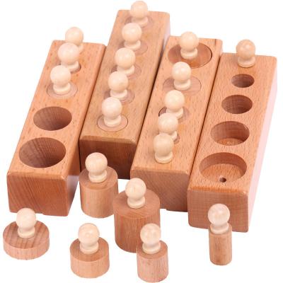 China No Children's Montessori early education building block cylinder paired geometric shape sorter wooden toys for sale