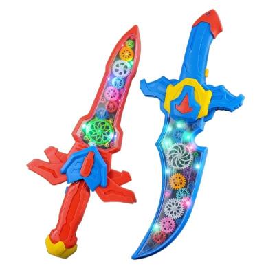 China Cosplay Flashing 2022New arrival children's sound light gear craft toy sword toddler baby kids cheap pop interesting games toys for sale