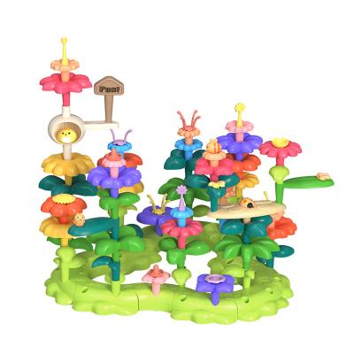 China No New children's DIY assembly of varied flowers stacked building blocks children's hands-on ability educational birthday gift toys for sale