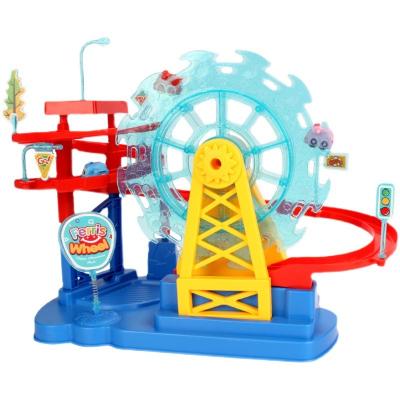 China Rail Ferris wheel slide Car track Ferris wheel battery drive toy children's car adventure boy puzzle car parking lot toy factory wholesale for sale