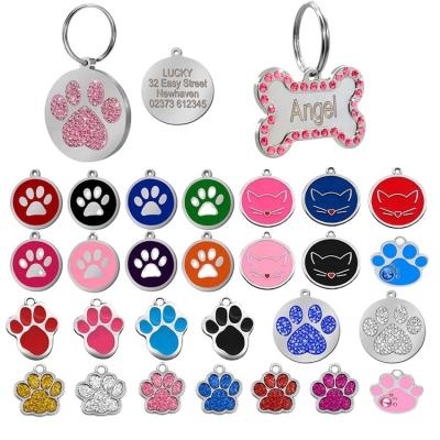 China Custom White Epoxy Metal ID Tag Printer Dog Shape Dog Tag Custom Size for sale