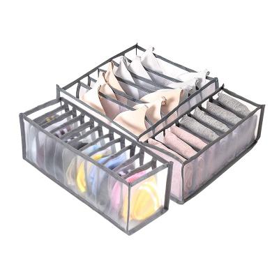 China Modern popular 3 set 6/7/11 breathable collapsible nylon Mesh Underwear Organizer Drawer Divider for Underware, grid bra, bangs for sale