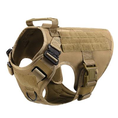 China Padded Good Quality Tactical Military Utility Dog Patrol No Pull Molle Vest Dogs Duty Harness Large With Handle And Front Clip for sale